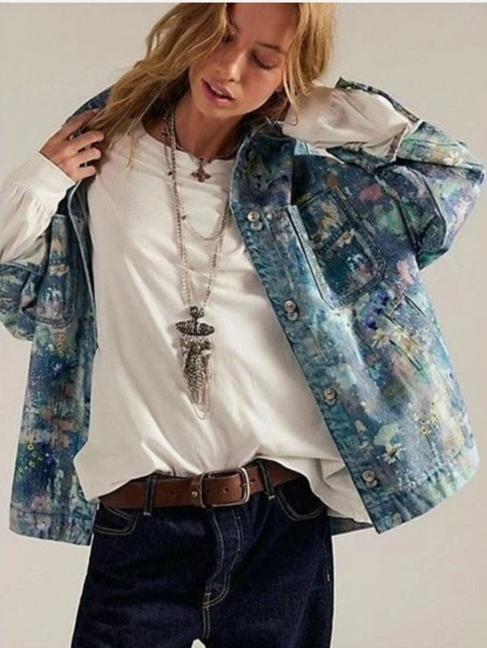 Free People Illusions Denim Jacket We The Free Madison City Tennessee - Picture 2 of 8